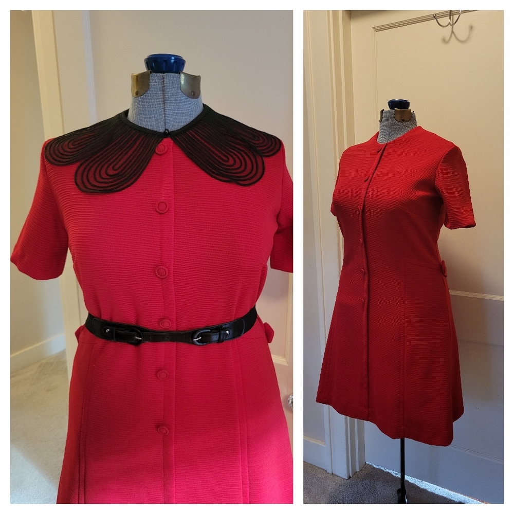 Vintage Red Button Dress XL/1X